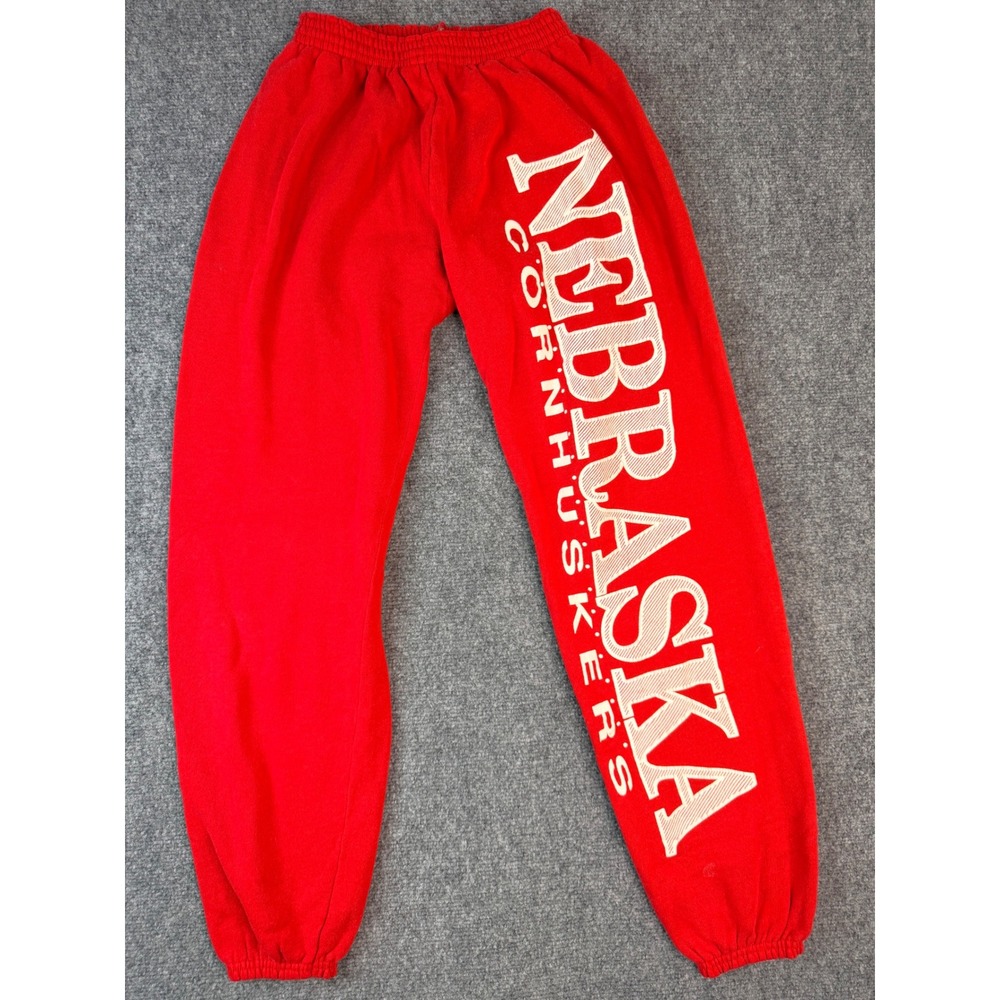 Vintage‎ Nebraska Cornhuskers Sweatpants Red Graphic Joggers Mens XL 90s Y2K